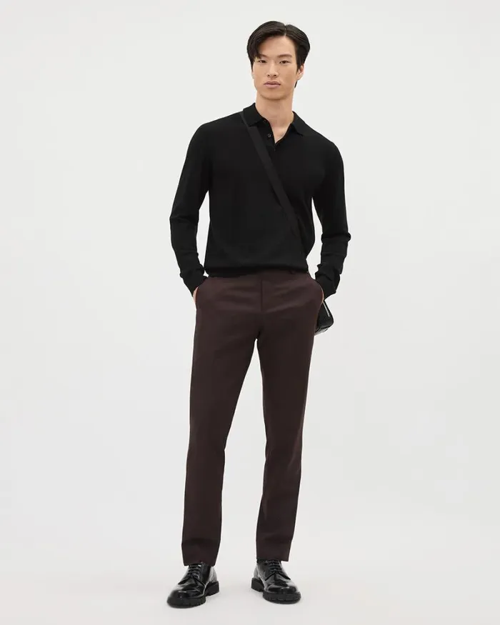 RWandCO Sweaters and Cardigans LongSleeve MerinoWool Polo Black 8211 Men