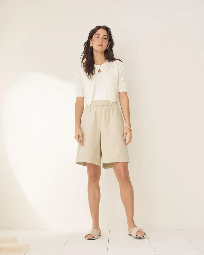 RWandCO Sweaters and Cardigans ShortSleeve Crochet Cardigan Coconut Milk 8211 Women RWandCO Sweaters and Cardigans ShortSleeve Crochet Cardigan Coconut Milk 8211 Women