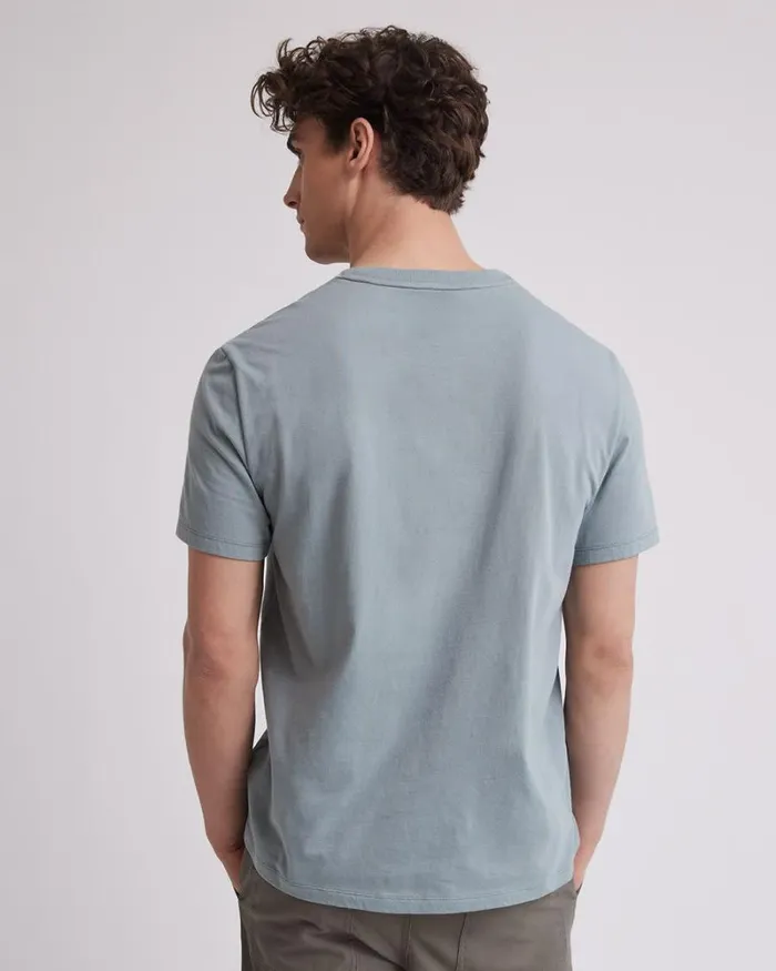 RWandCO TShirts Solid ShortSleeve CrewNeck Tee With Chest Pocket Silver Blue 8211 Men RWandCO TShirts Solid ShortSleeve CrewNeck Tee With Chest Pocket Silver Blue 8211 Men