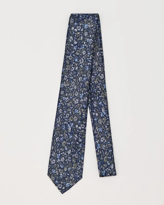 RWandCO Ties and Bow Ties Blue Regular Tie With Floral Pattern Deep Depths 8211 8211 Men RWandCO Ties and Bow Ties Blue Regular Tie With Floral Pattern Deep Depths 8211 8211 Men