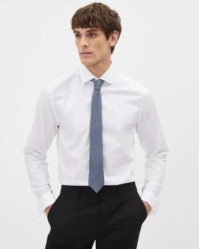 RWandCO Ties and Bow Ties Blue Skinny Tie With White Ovals Classic Blue 8211 Men