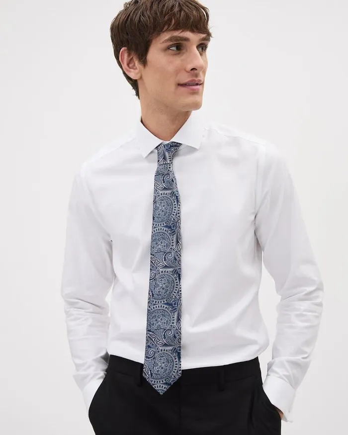 RWandCO Ties and Bow Ties Regular Blue Tie With Paisley Pattern Classic Blue 8211 Men RWandCO Ties and Bow Ties Regular Blue Tie With Paisley Pattern Classic Blue 8211 Men