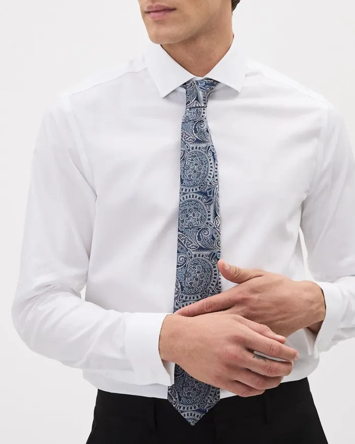 RWandCO Ties and Bow Ties Regular Blue Tie With Paisley Pattern Classic Blue 8211 Men RWandCO Ties and Bow Ties Regular Blue Tie With Paisley Pattern Classic Blue 8211 Men