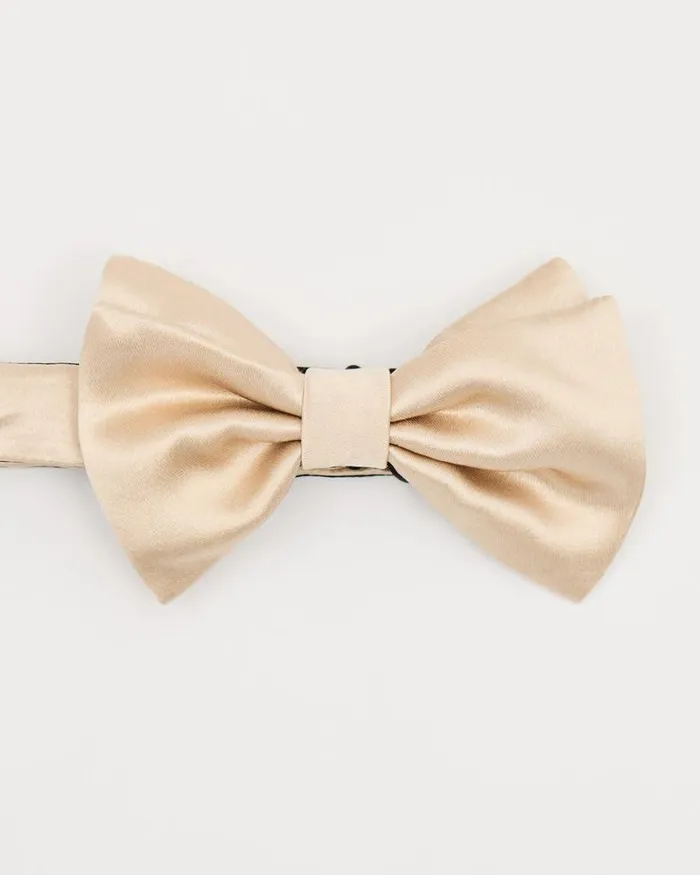 RWandCO Ties and Bow Ties Solid Bow Tie Champagne 8211 Men