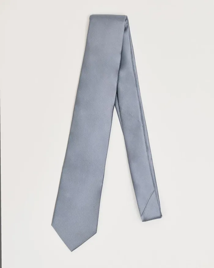 RWandCO Ties and Bow Ties Solid Regular Tie Dusty Blue 8211 Men