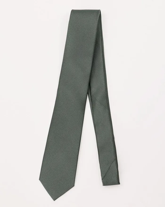RWandCO Ties and Bow Ties Solid Regular Tie Pesto 8211 Men