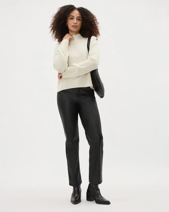 RWandCO Tops LongSleeve MockNeck Merino Sweater Off White Mix 8211 Women RWandCO Tops LongSleeve MockNeck Merino Sweater Off White Mix 8211 Women
