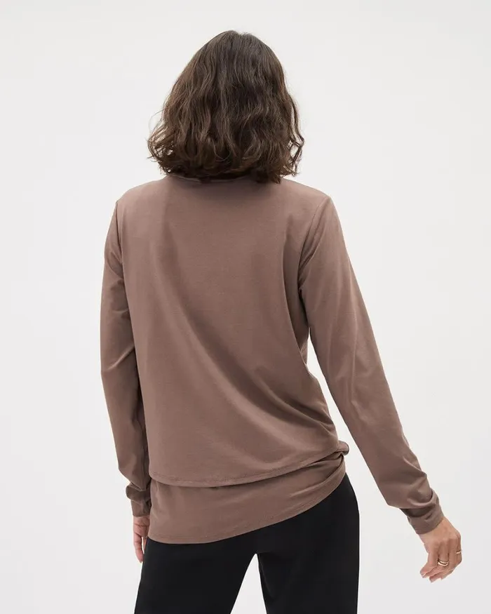RWandCO Tops LongSleeve Nursing Tee 8211 Thyme Maternity Deep Taupe 8211 Women RWandCO Tops LongSleeve Nursing Tee 8211 Thyme Maternity Deep Taupe 8211 Women