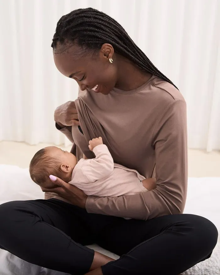 RWandCO Tops LongSleeve Nursing Tee 8211 Thyme Maternity Deep Taupe 8211 Women RWandCO Tops LongSleeve Nursing Tee 8211 Thyme Maternity Deep Taupe 8211 Women
