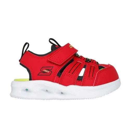 SLights Sola Glow Sandal Red Black Kids SKECHERS Toddlers UK Sizes 49