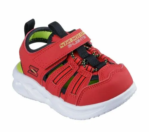 SLights Sola Glow Sandal Red Black Kids SKECHERS Toddlers UK Sizes 49