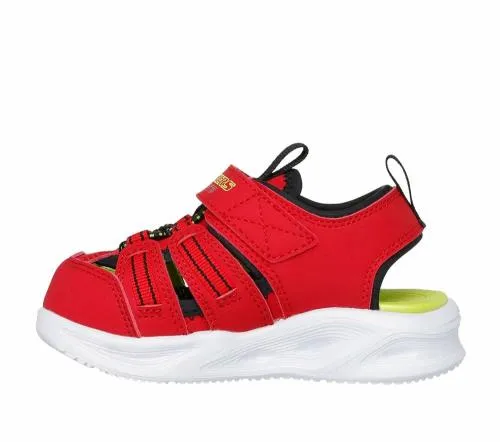 SLights Sola Glow Sandal Red Black Kids SKECHERS Toddlers UK Sizes 49
