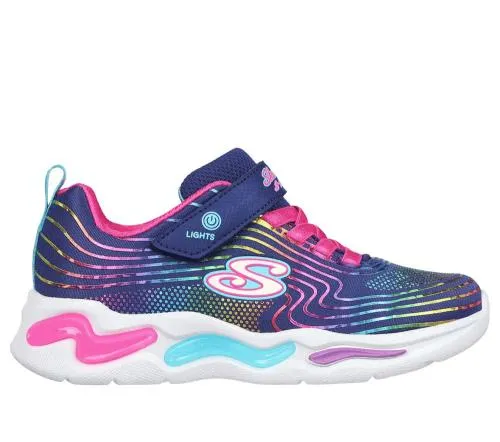 S Lights Wavy Beams Navy Multi Kids SKECHERS Kids UK Sizes 9525