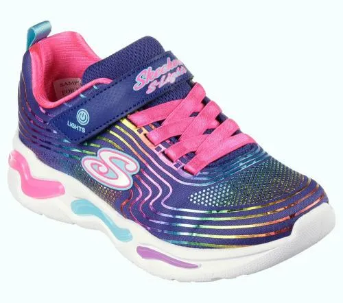 S Lights Wavy Beams Navy Multi Kids SKECHERS Kids UK Sizes 9525