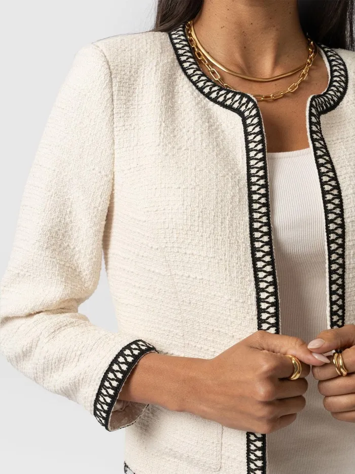 Saint And Sofia Blazers Women Rayner Jacket 8211 CreamBlack Creamblack