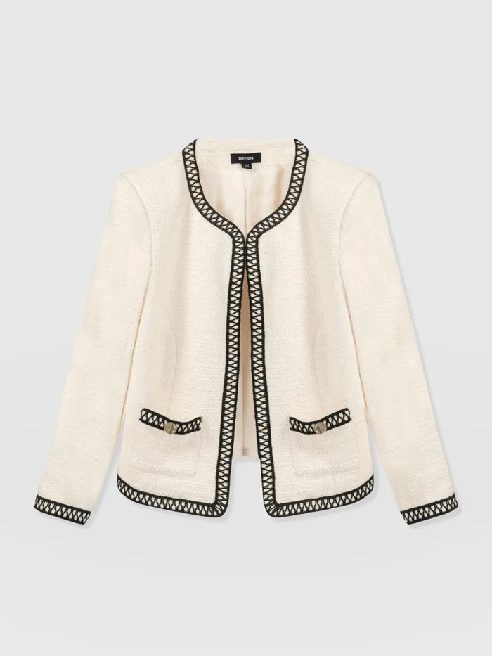 Saint And Sofia Blazers Women Rayner Jacket 8211 CreamBlack Creamblack