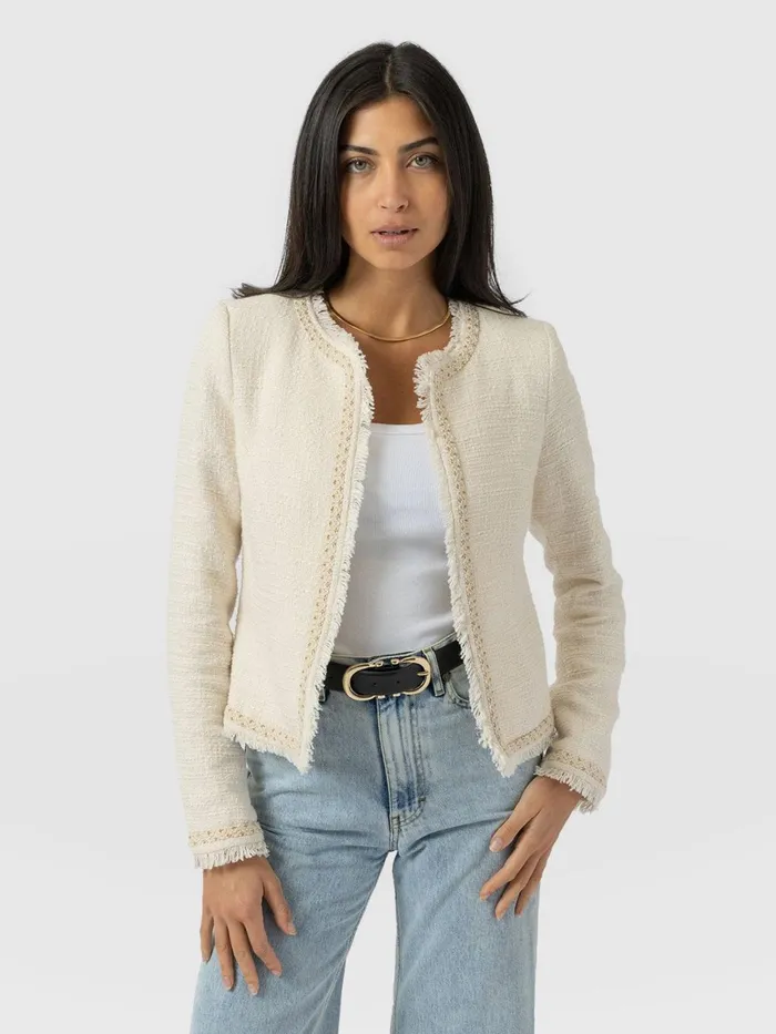 Saint And Sofia Blazers Women Rayner Jacket 8211 Cream Boucl Cream Boucl