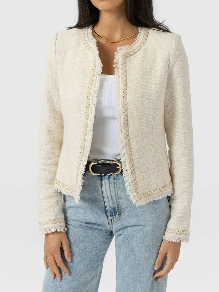 Saint And Sofia Blazers Women Rayner Jacket 8211 Cream Boucl Cream Boucl