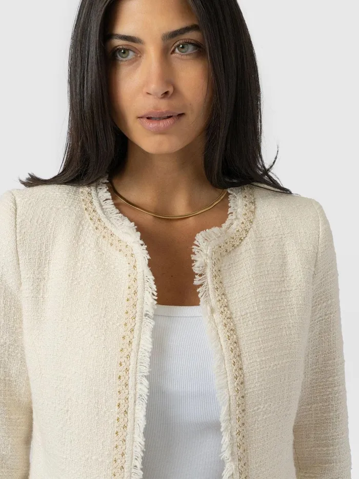 Saint And Sofia Blazers Women Rayner Jacket 8211 Cream Boucl Cream Boucl