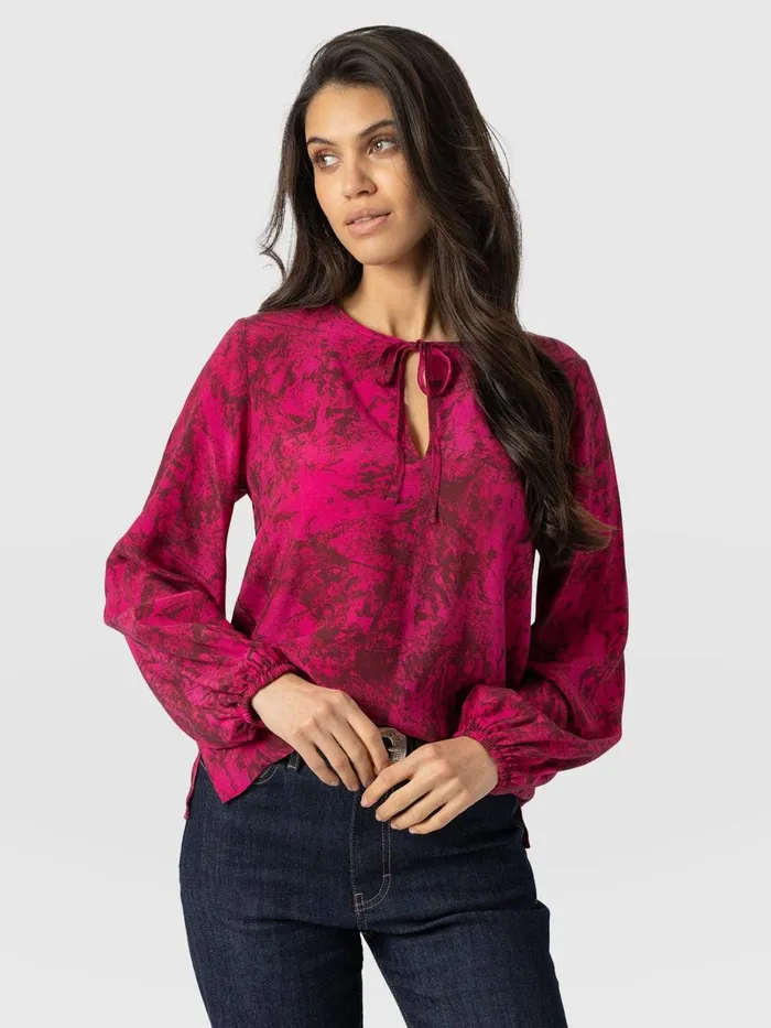 Saint And Sofia Blouses and Shirts Women Kristen Blouse 8211 Pink Marble Pink Marble