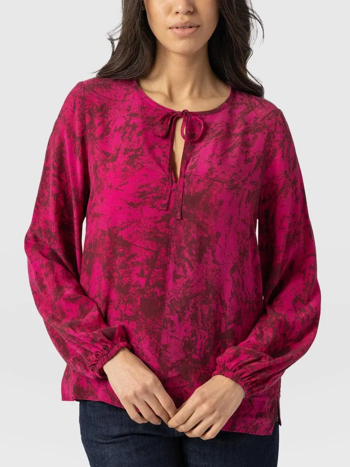 Saint And Sofia Blouses and Shirts Women Kristen Blouse 8211 Pink Marble Pink Marble