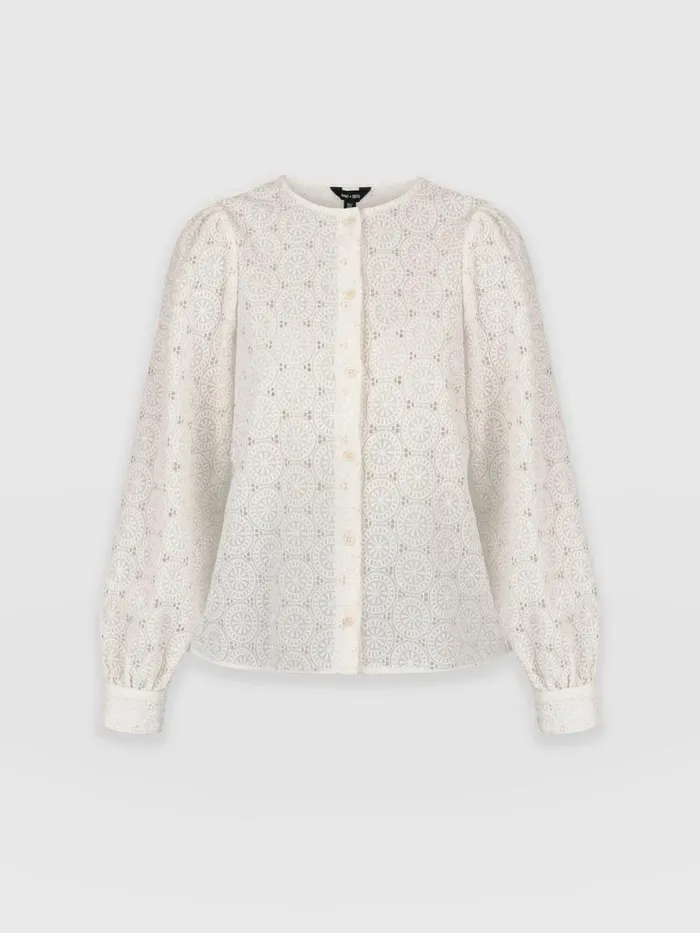 Saint And Sofia Blouses and Shirts Women Tabitha Blouse 8211 Cream Broderie Cream Broderie