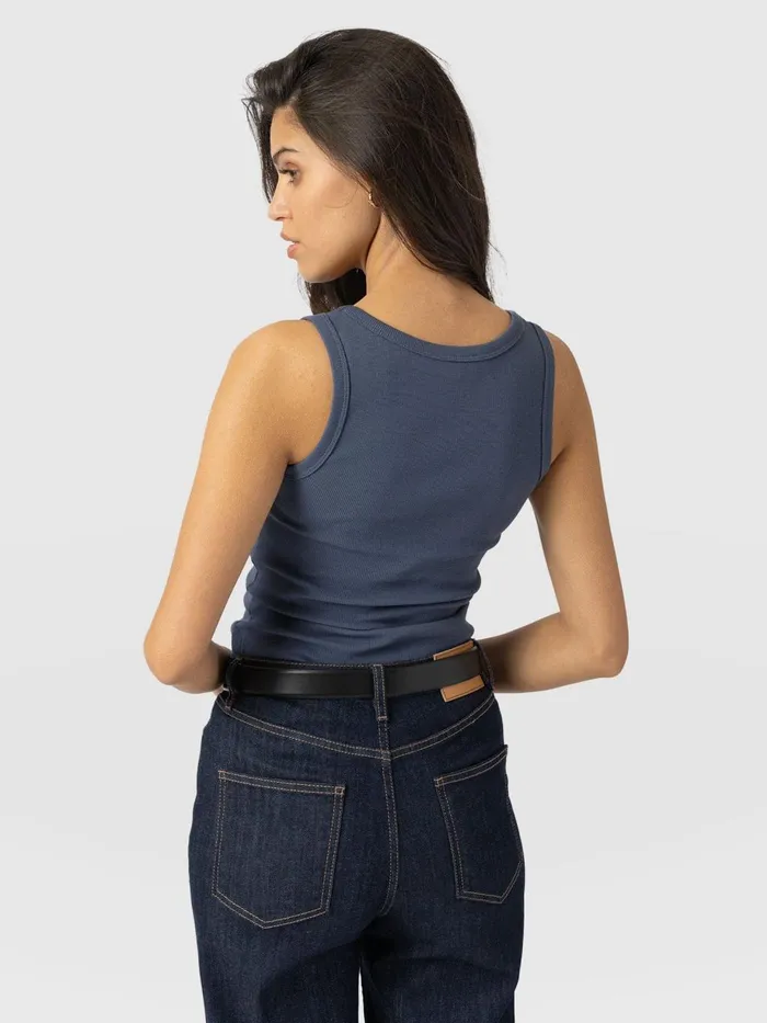 Saint And Sofia Casual Tops Women Asher Scoop Neck Vest 8211 Dusty Blue Dusty Blue