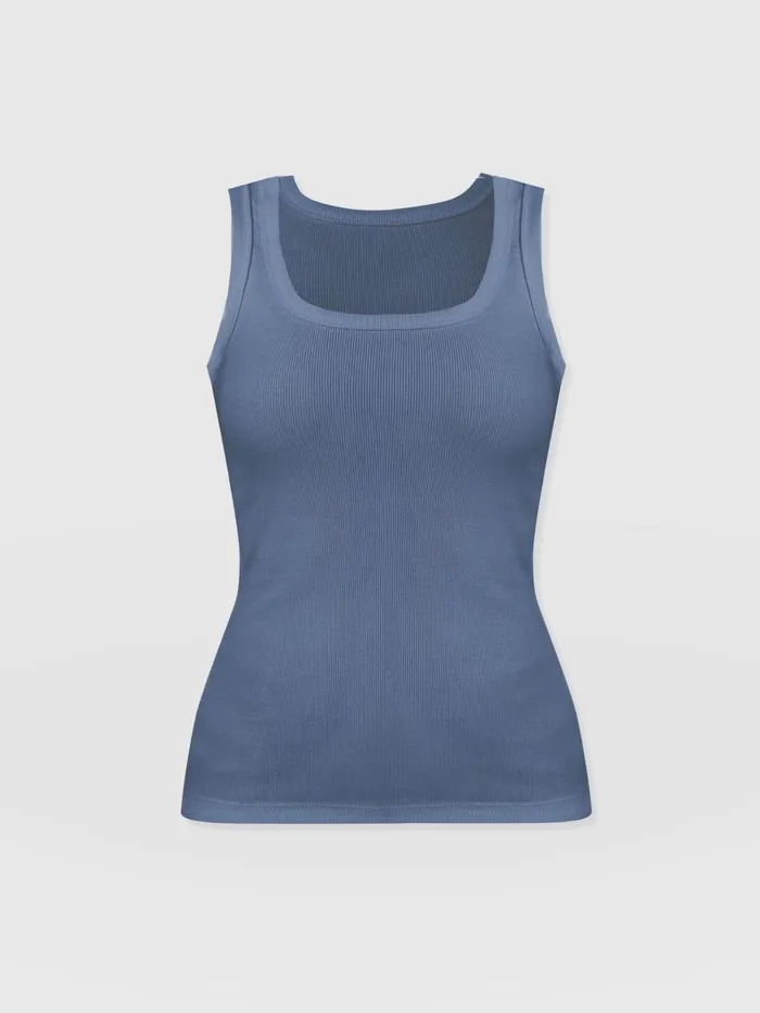 Saint And Sofia Casual Tops Women Asher Scoop Neck Vest 8211 Dusty Blue Dusty Blue