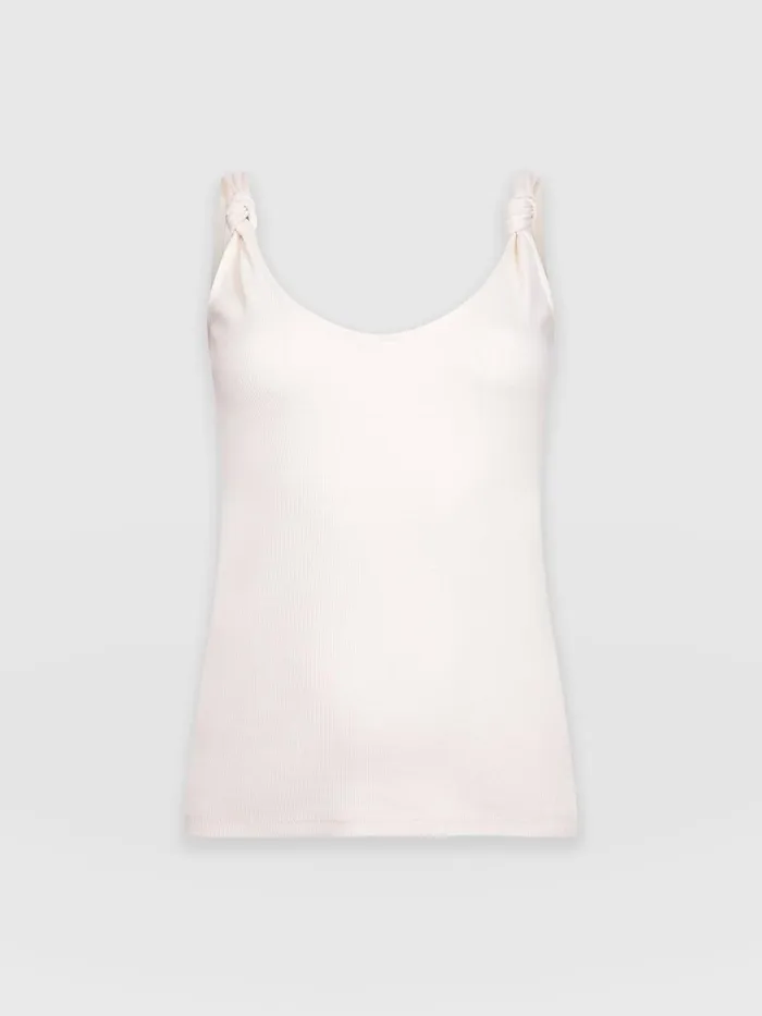Saint And Sofia Casual Tops Women Knot Vest Rib 8211 Cream Cream