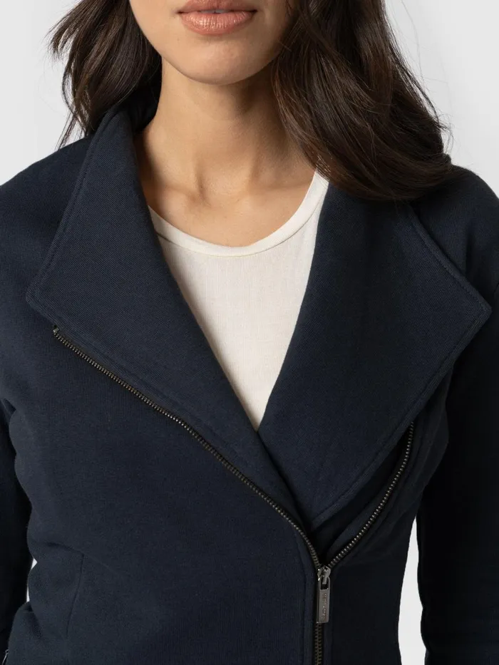 Saint And Sofia Coats and Jackets Women Cotton Biker Jacket 8211 Navy Navy