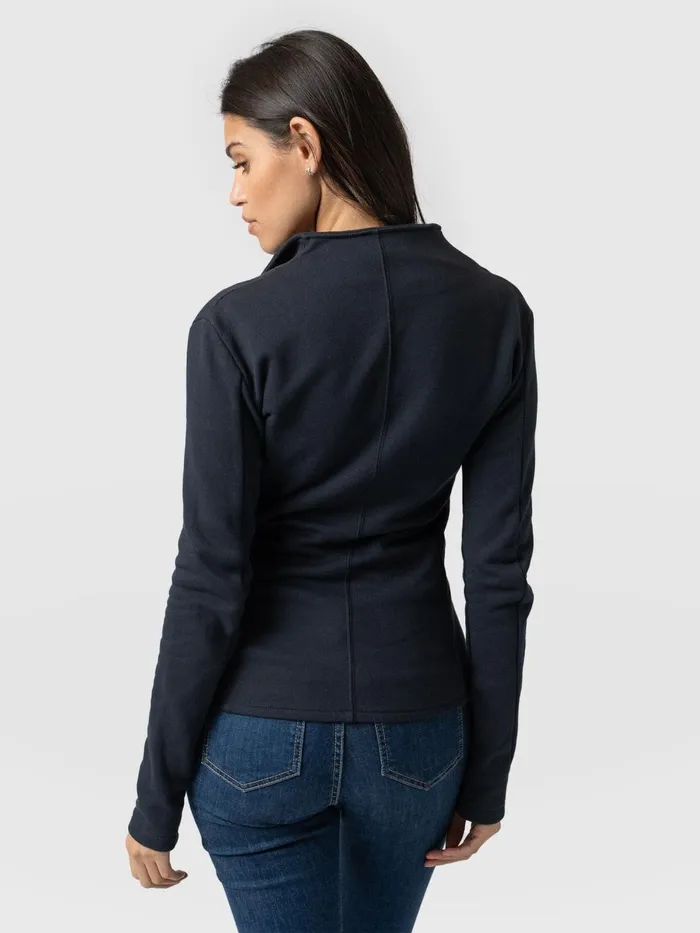Saint And Sofia Coats and Jackets Women Cotton Biker Jacket 8211 Navy Navy