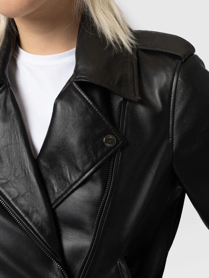 Saint And Sofia Coats and Jackets Women Luther Leather Jacket 8211 Black Black