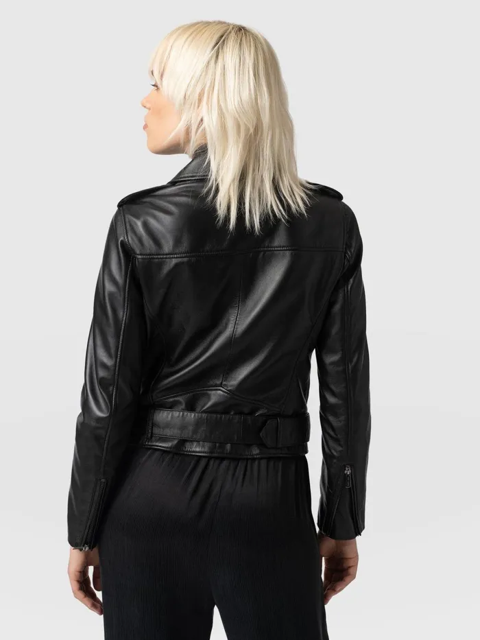 Saint And Sofia Coats and Jackets Women Luther Leather Jacket 8211 Black Black