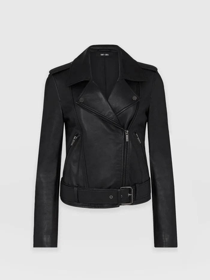 Saint And Sofia Coats and Jackets Women Luther Leather Jacket 8211 Black Black