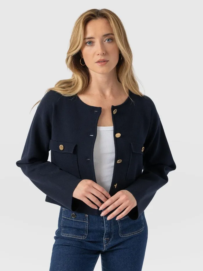 Saint And Sofia Coats and Jackets Women Maeva Knit Jacket 8211 Navy Navy