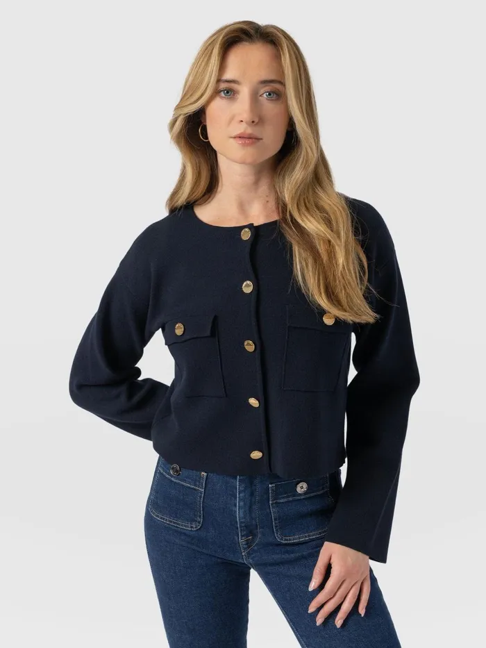 Saint And Sofia Coats and Jackets Women Maeva Knit Jacket 8211 Navy Navy
