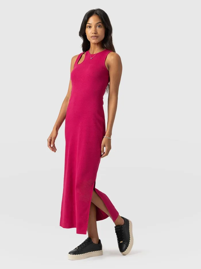 Saint And Sofia Dresses Women Axel Cut Out Dress 8211 Fuchsia Pink Fuchsia Pink