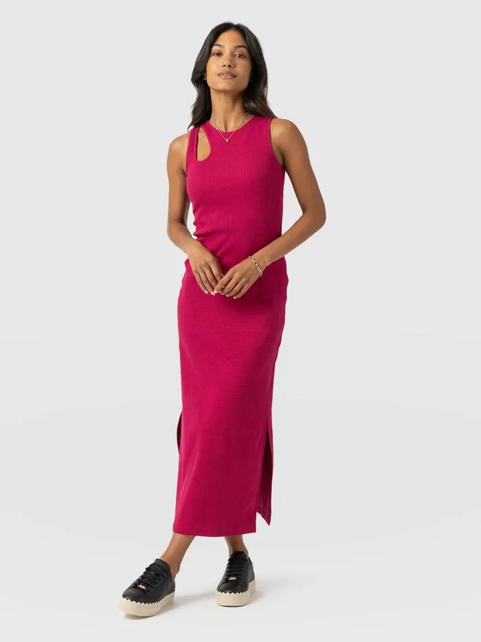 Saint And Sofia Dresses Women Axel Cut Out Dress 8211 Fuchsia Pink Fuchsia Pink