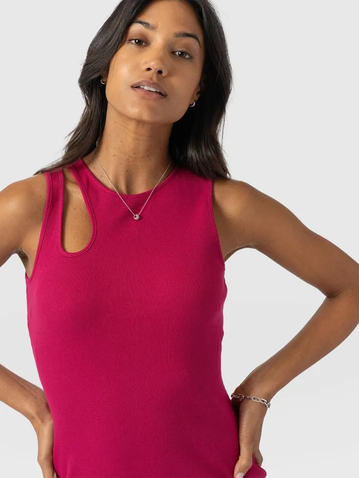 Saint And Sofia Dresses Women Axel Cut Out Dress 8211 Fuchsia Pink Fuchsia Pink