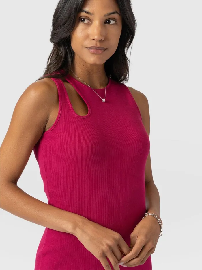 Saint And Sofia Dresses Women Axel Cut Out Dress 8211 Fuchsia Pink Fuchsia Pink