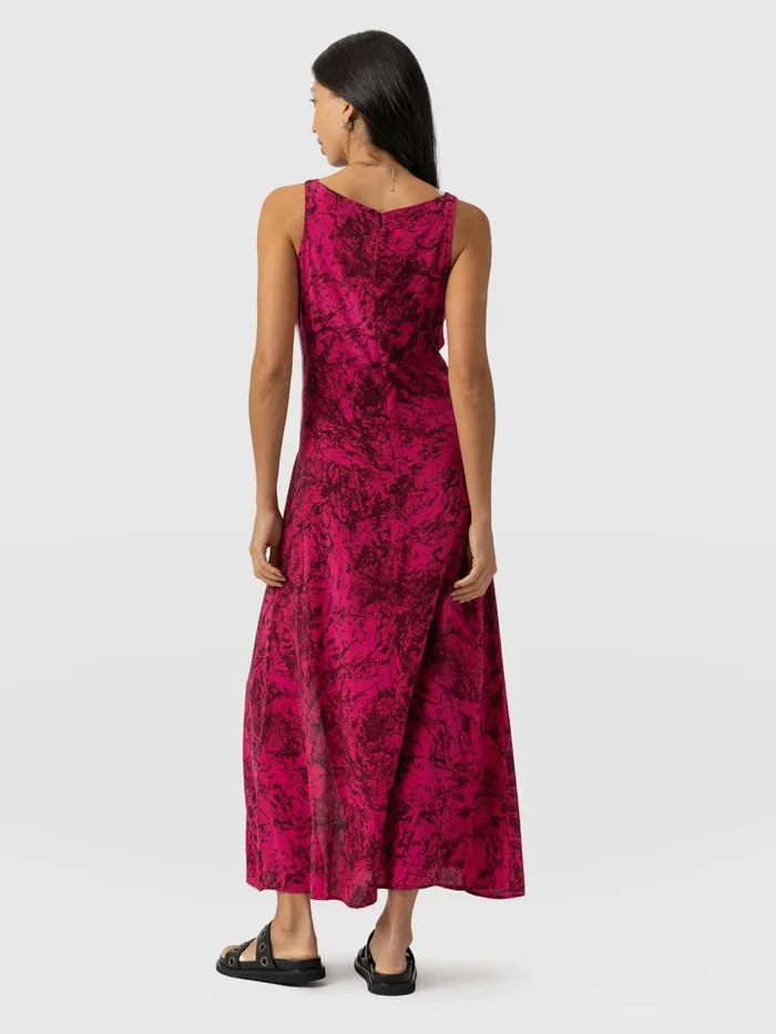 Saint And Sofia Dresses Women Faye Cowl Neck Dress 8211 Pink Marble Pink Marble