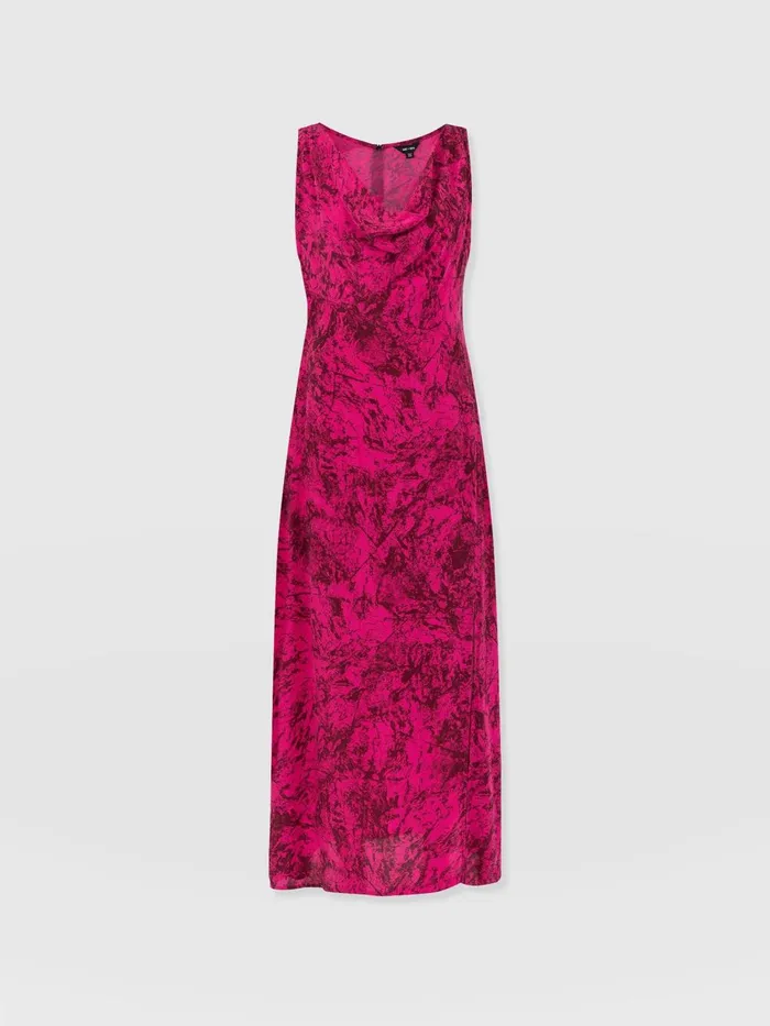 Saint And Sofia Dresses Women Faye Cowl Neck Dress 8211 Pink Marble Pink Marble