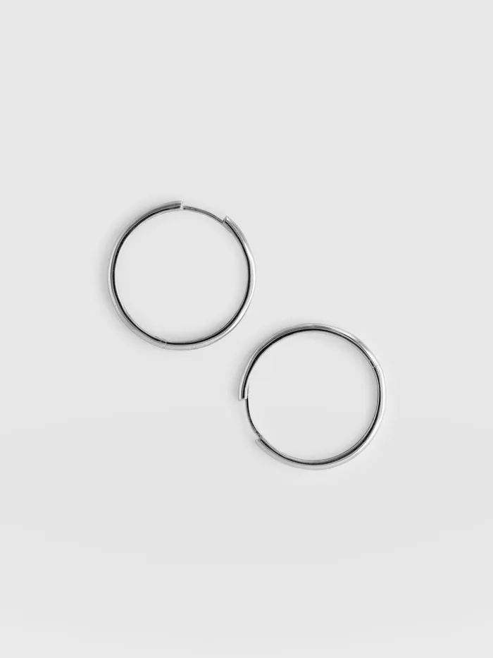 Saint And Sofia Earrings Women Classic Hoop Earrings 8211 Silver Silver