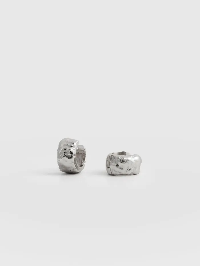 Saint And Sofia Earrings Women Molten Huggie Earrings 8211 Silver Silver