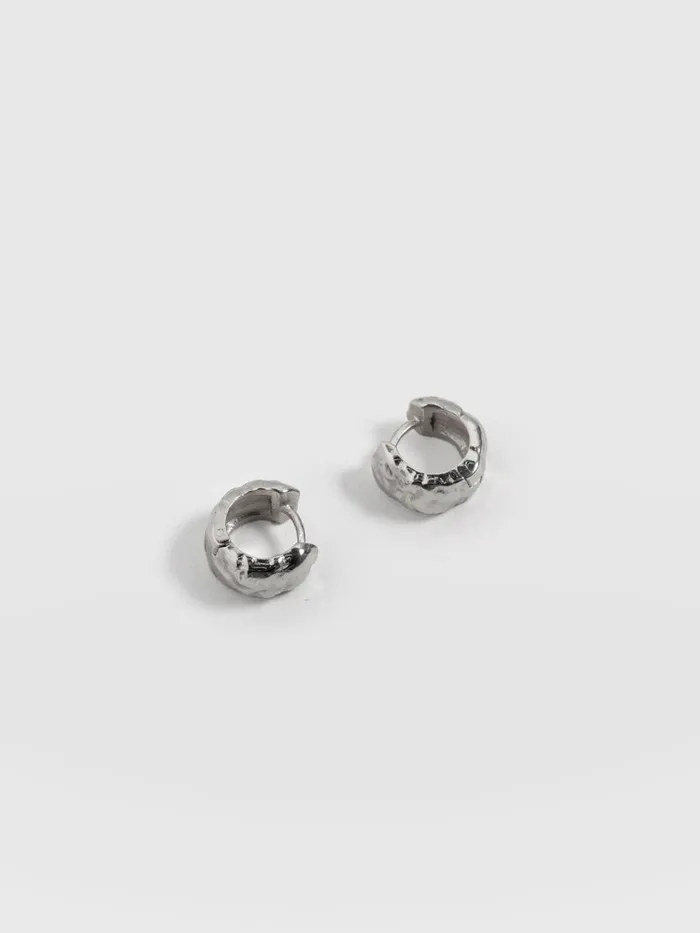 Saint And Sofia Earrings Women Molten Huggie Earrings 8211 Silver Silver