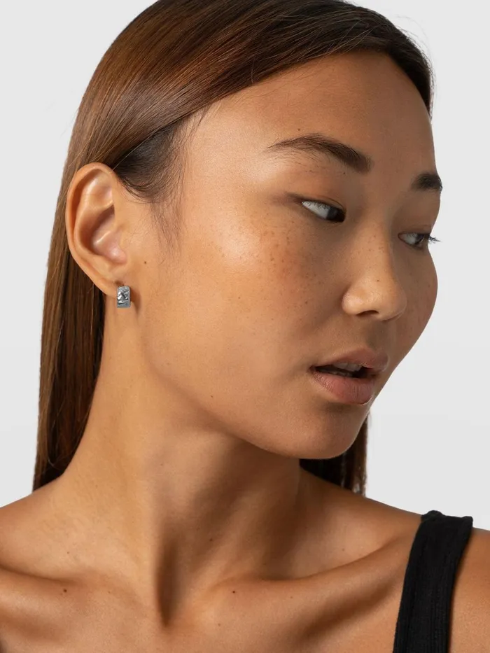 Saint And Sofia Earrings Women Molten Huggie Earrings 8211 Silver Silver