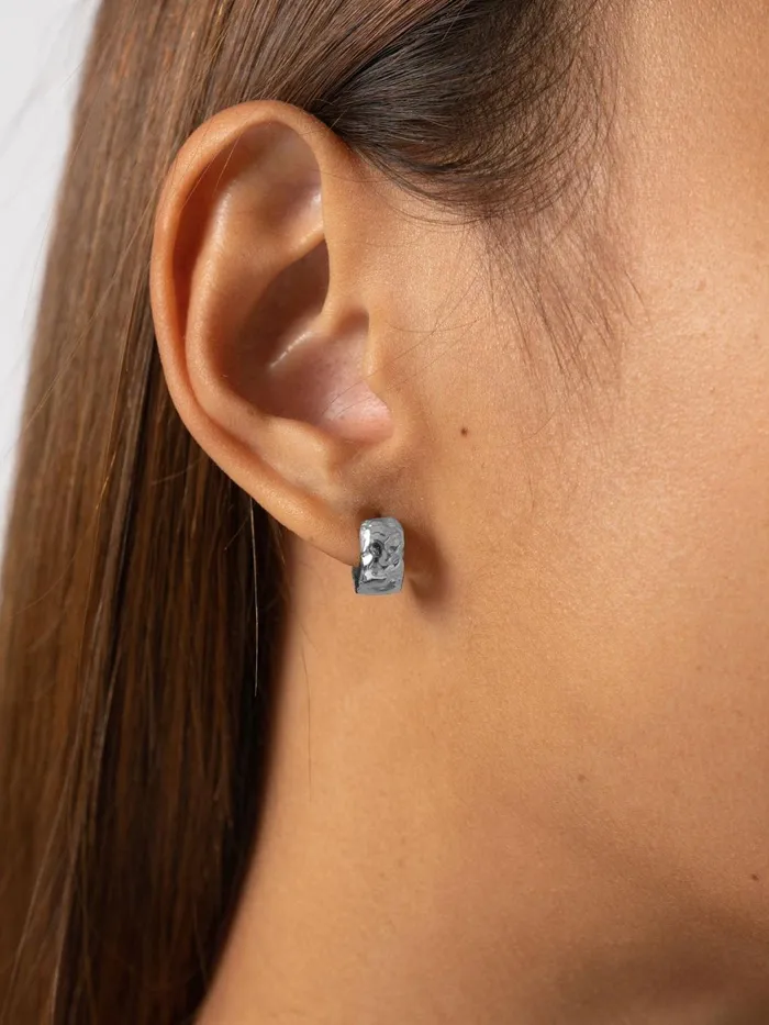 Saint And Sofia Earrings Women Molten Huggie Earrings 8211 Silver Silver