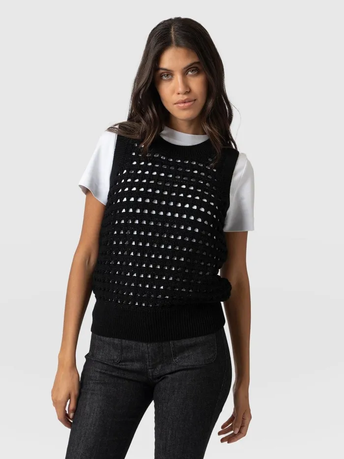 Saint And Sofia Knitwear Women Adler Sleeveless Knit 8211 Black Black