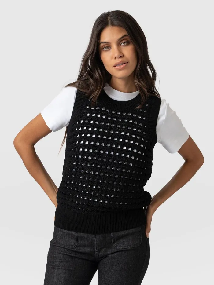 Saint And Sofia Knitwear Women Adler Sleeveless Knit 8211 Black Black