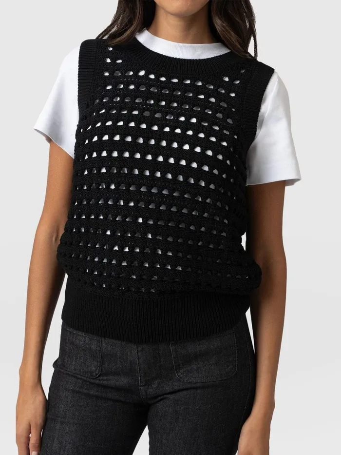 Saint And Sofia Knitwear Women Adler Sleeveless Knit 8211 Black Black